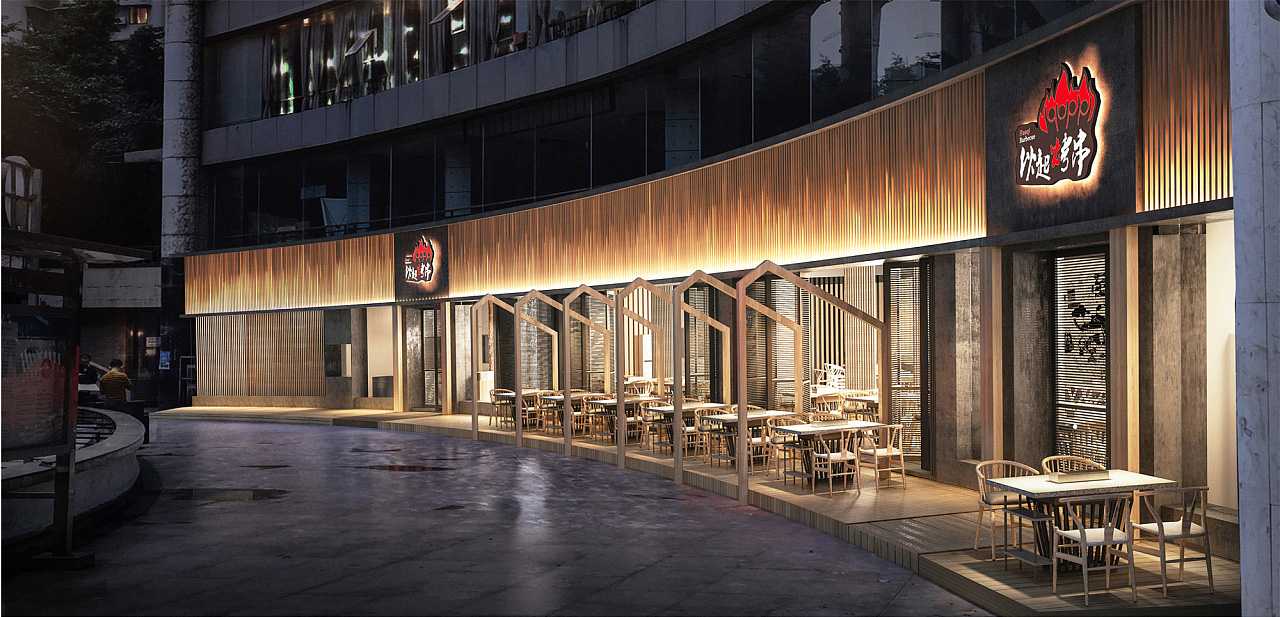 燒烤店裝修效果圖,燒烤店裝修實景圖