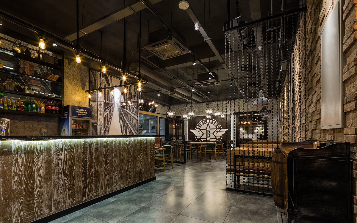 燒烤店空間設計案例圖,燒烤店空間設計實景圖