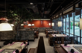火鍋店裝修設計圖片,火鍋店裝修設計實景圖