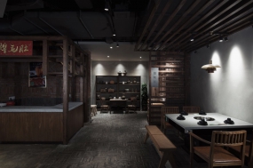 火鍋店設計效果圖,火鍋店設計圖片