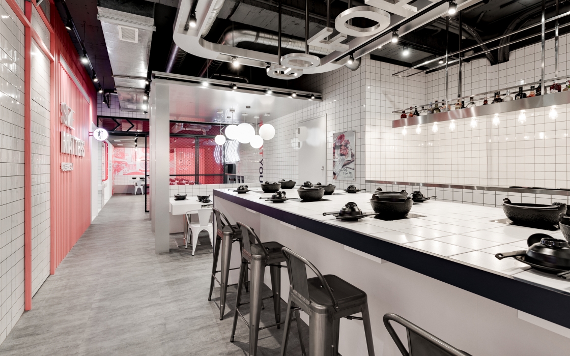 火鍋店空間設(shè)計案例圖，火鍋店空間設(shè)計布局圖