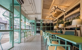  越南粉飯店裝修設計布局圖,越南粉飯店設計效果圖