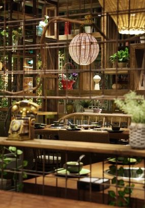 火鍋店空間設計案例圖, 火鍋店店面裝修設計效果圖