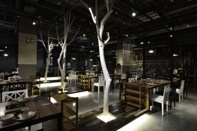 火鍋店空間設(shè)計效果圖,火鍋店空間設(shè)計實景圖