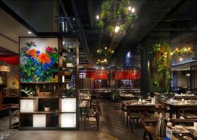  火鍋店空間設(shè)計布局圖,火鍋店空間設(shè)計實景圖
