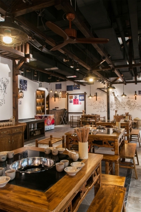 火鍋店店面設計布局圖,火鍋店店面設計實景圖