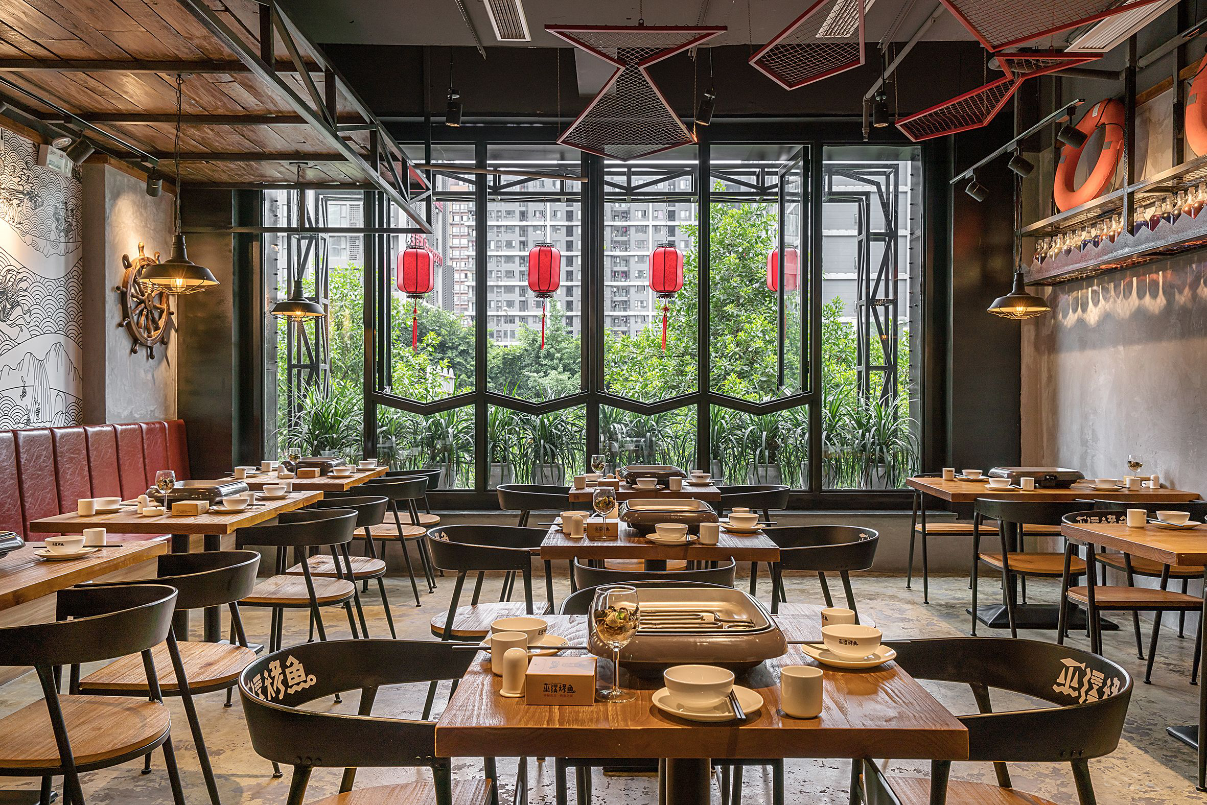燒烤店裝飾設(shè)計(jì)布局圖,燒烤店裝飾設(shè)計(jì)實(shí)景圖
