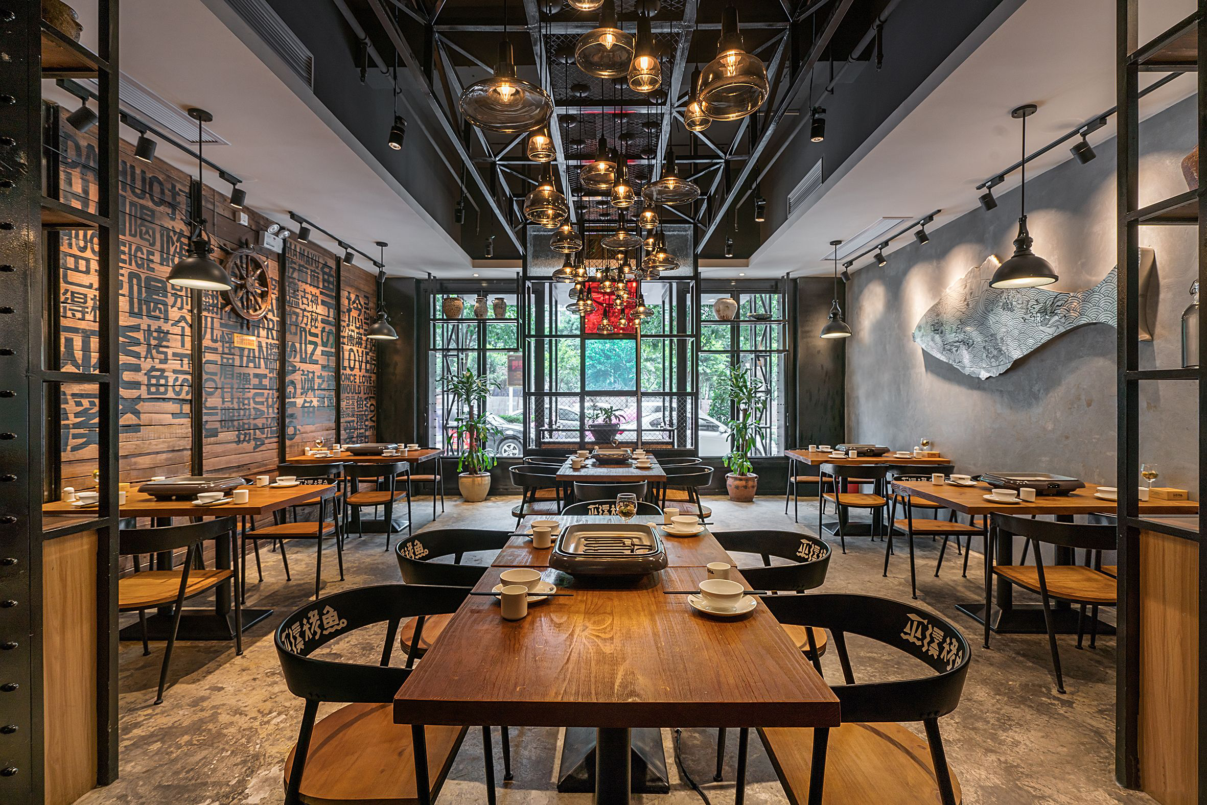 燒烤店裝飾效果圖,燒烤店裝飾布局圖