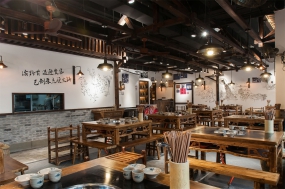 火鍋店店面裝修設(shè)計布局圖,火鍋店店面裝修設(shè)計實景圖
