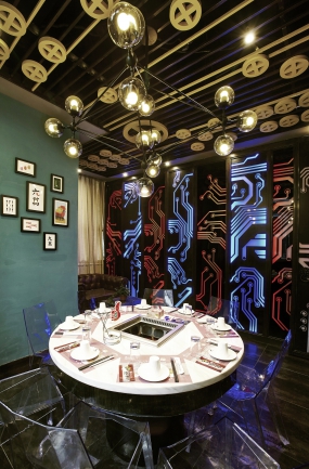 重慶火鍋店裝飾圖片,重慶火鍋店空間設計效果圖