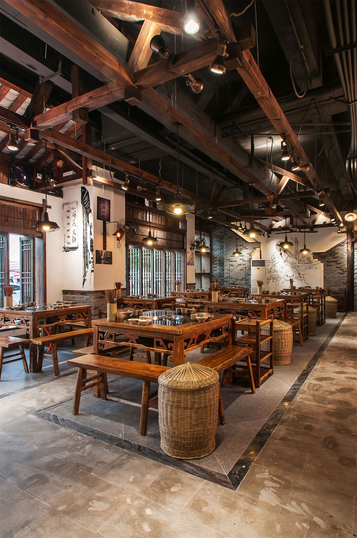  火鍋店店面空間設(shè)計(jì)效果圖,火鍋店店面空間設(shè)計(jì)布局圖