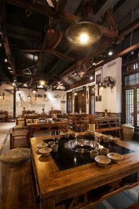 火鍋店店面設計效果圖,火鍋店店面設計布局圖