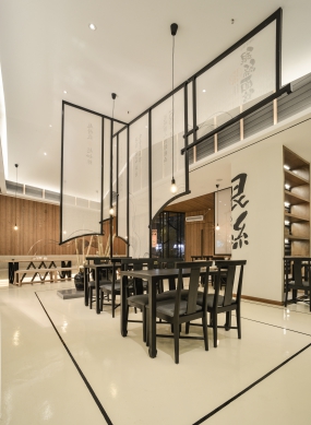 面館空間設(shè)計平面圖,餐館裝飾設(shè)計效果圖