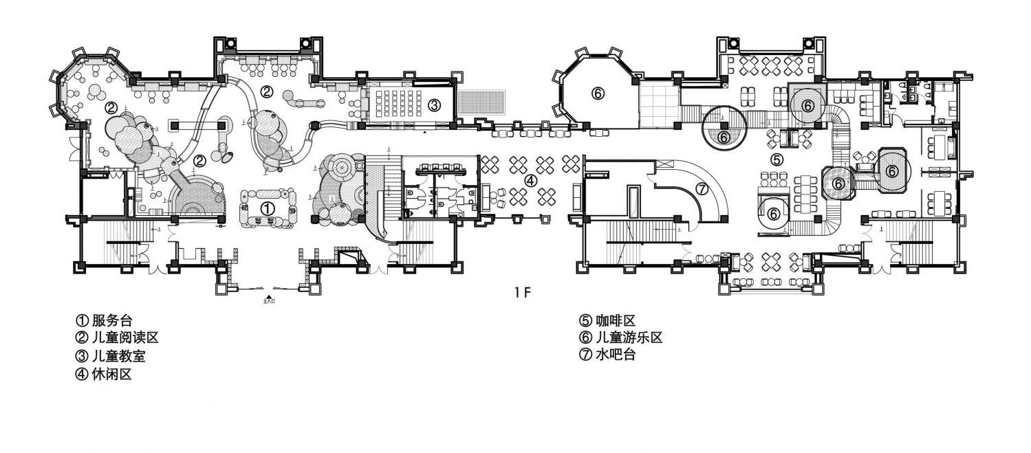 上海松江區(qū)江中早教中心,兒童游樂生活館設計平面圖