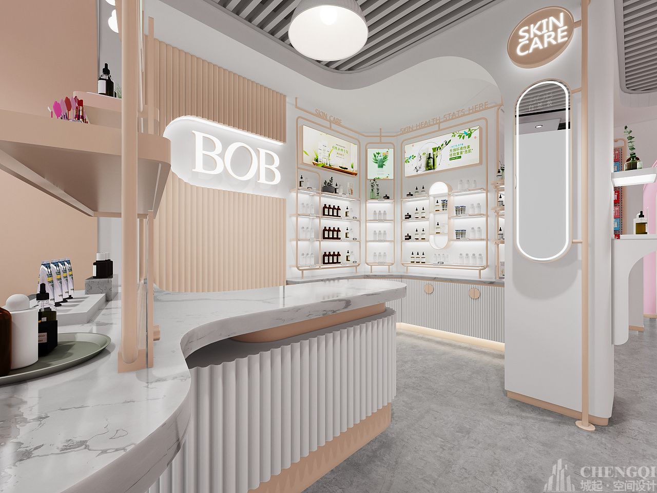 化妝品店空間設(shè)計布局圖,化妝品店設(shè)計圖片