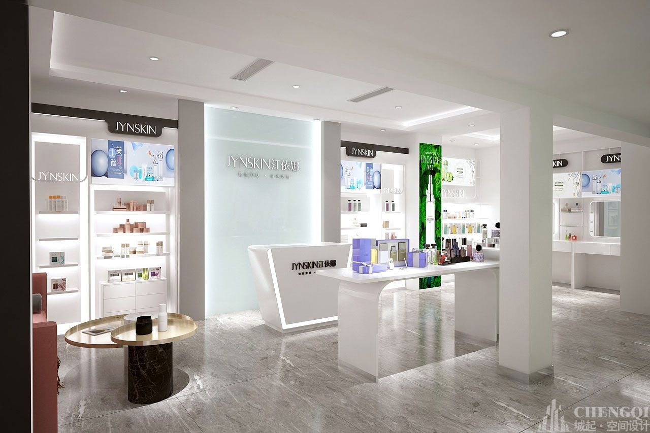 護膚品店空間設計實景圖,護膚品店空間設計布局圖