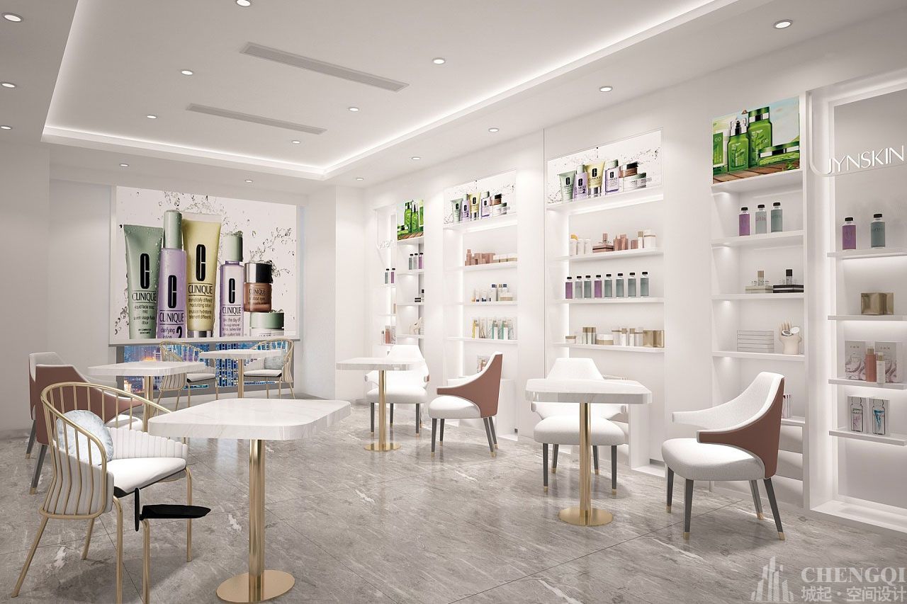 護膚品店裝飾實景圖,護膚品店裝飾布局圖
