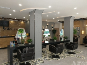 理發(fā)店裝修效果圖,美發(fā)店空間設(shè)計(jì)布局圖
