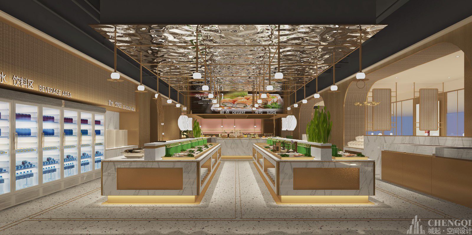 自助餐廳設計效果圖,自助餐廳裝修圖片