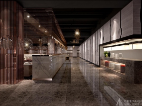 自助餐廳空間設計實景圖,自助餐廳空間設計布局圖