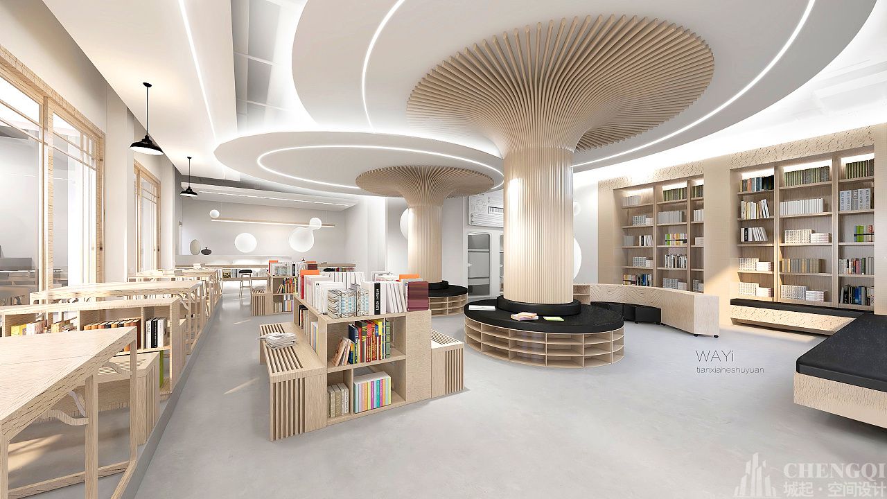 圖書館裝飾案例圖,圖書館裝飾圖片