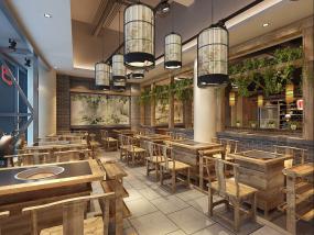 現(xiàn)代風(fēng)格火鍋店吊頂裝修圖片