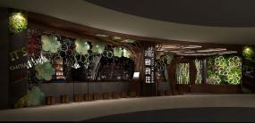 湘菜飯店室內(nèi)隔斷簾裝修效果圖片