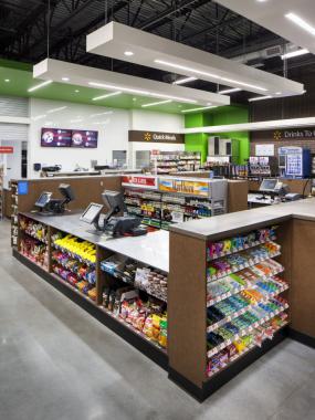 便利店室內(nèi)貨架裝修設計實景圖