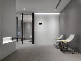 時(shí)尚辦公室室內(nèi)玻璃隔斷裝修實(shí)景圖