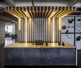 都市辦公前臺(tái)接待臺(tái)裝修