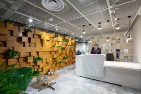 傳媒文化公司前臺裝修高清圖片大全