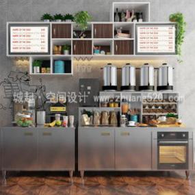 最新簡(jiǎn)約風(fēng)格奶茶店設(shè)計(jì)裝飾效果圖