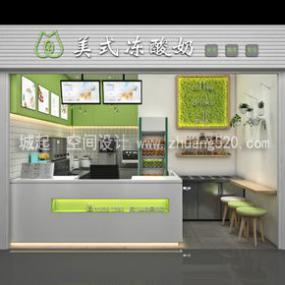 簡約風(fēng)格奶茶店設(shè)計(jì)裝飾圖片